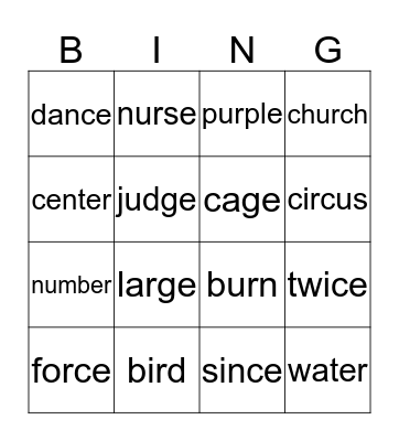 Irregular Sounds & R-controlled Vowels Bingo Card