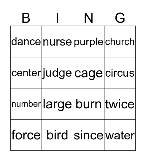 Irregular Sounds & R-controlled Vowels Bingo Card