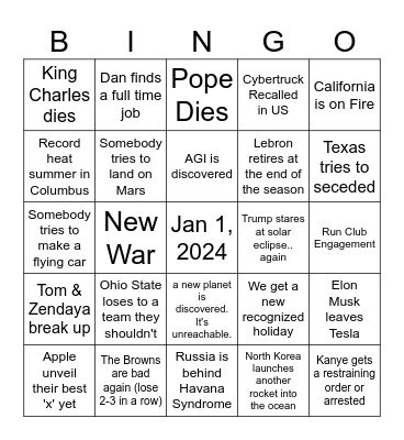 Friend Bingo Card