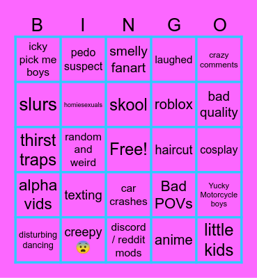 Saturday Reels Bingo Card