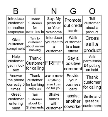 CNB BINGO Card