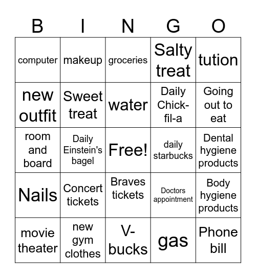 Boomer Bingo Card