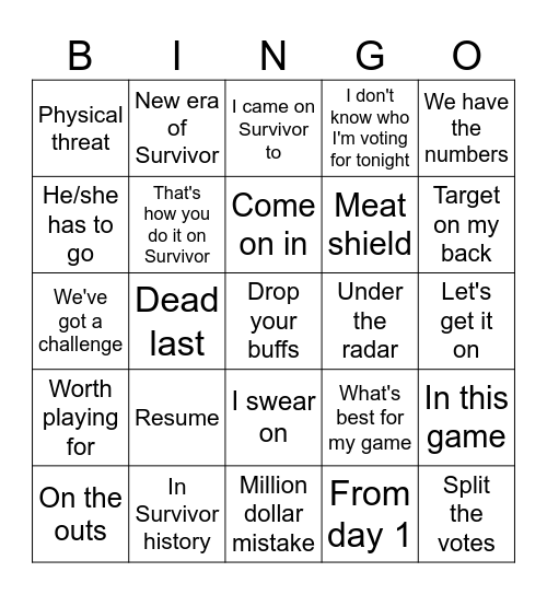 Merge Bingo Card