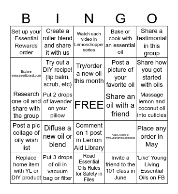 Spring Fever Bingo Card