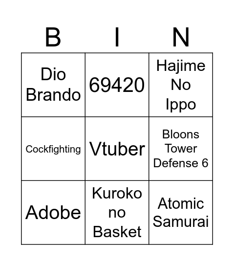 Infinite Craft Bingo Card