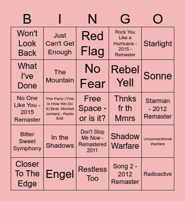 Are You Drea's Type? Bingo Card
