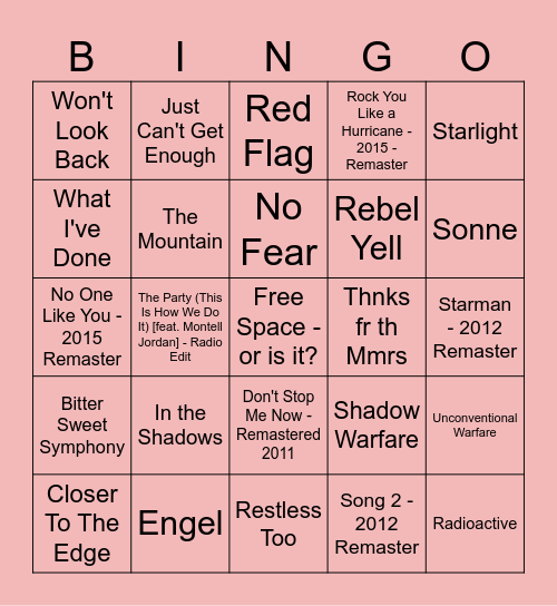 Are You Drea's Type? Bingo Card