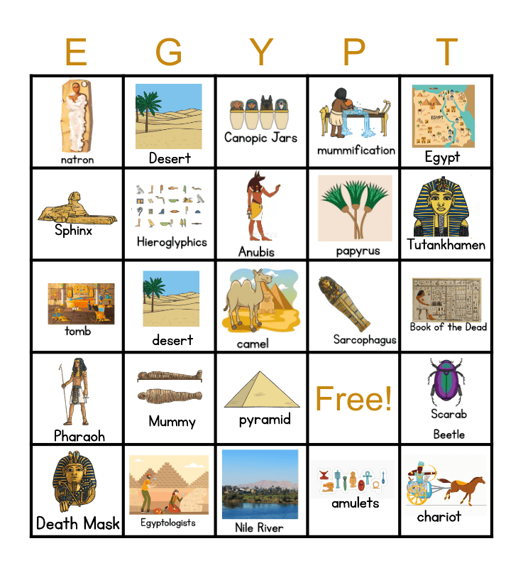 ANCIENT EGYPT BINGO Card