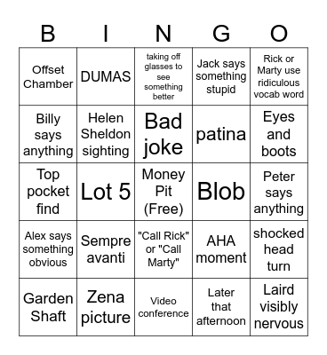 Oak Island S10 E10 Card 2 Bingo Card