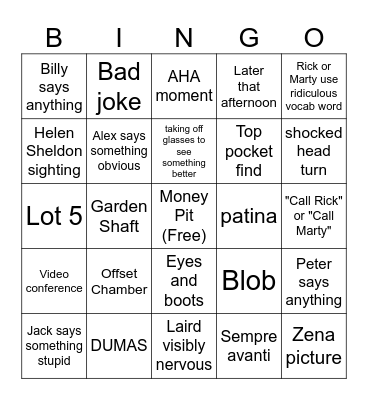 Oak Island S10 E10 Card 3 Bingo Card