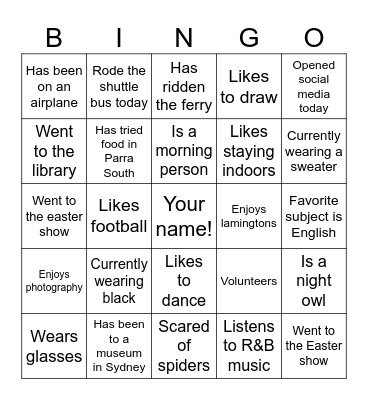 Culture Corner Bingo with ECG! :) Bingo Card
