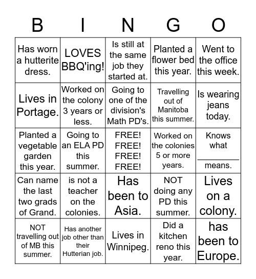 Year End Wrap Up! Bingo Card