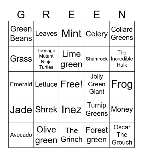 It's All About "The Green" Bingo Card