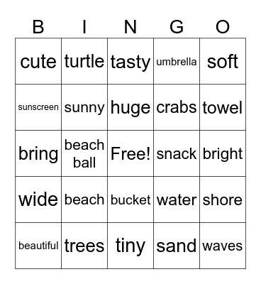 Beach Day Bing Bingo Card