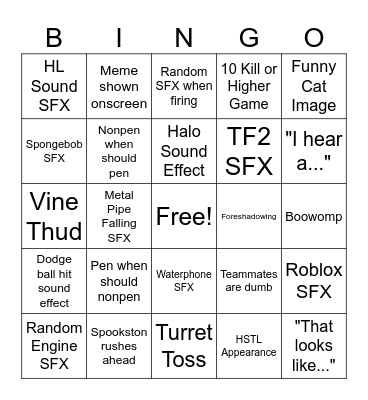 Spookston Bingo Card