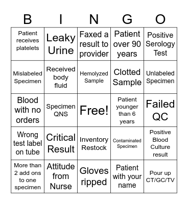 Happy Lab Week! Bingo Card