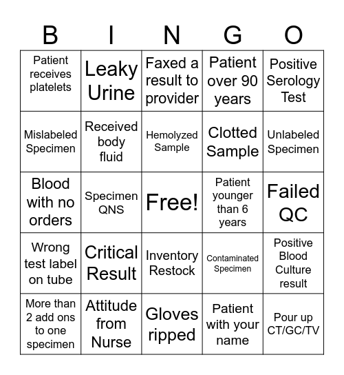 Happy Lab Week! Bingo Card