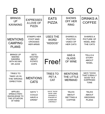 AMANDA BINDO Bingo Card