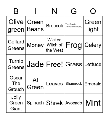 It's All About "The Green" Bingo Card