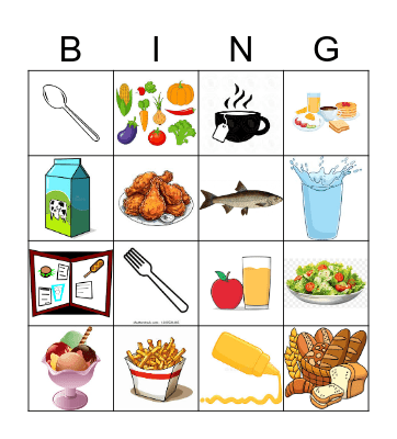 La Nourriture Bingo Card