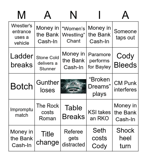 Wrestlemania 40 BINGO Card