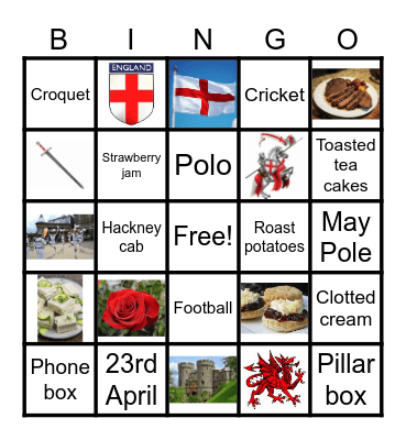 St George's Day Bingo Card