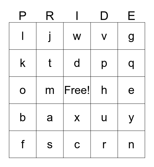 25 Years of PRIDE - Trivia Bingo Card