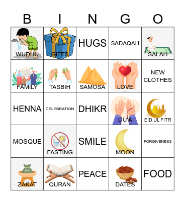 EID DAY Bingo Card