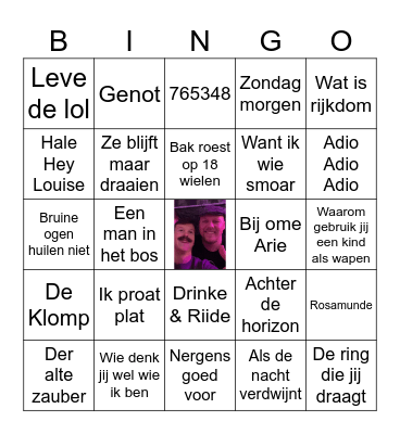 muziekbingo 1 Mark 18 jaar Bingo Card