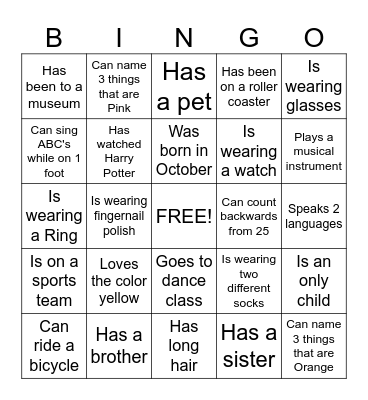 Brownie Friendship Bingo Card