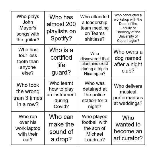 Transforming Business Bingo! Bingo Card