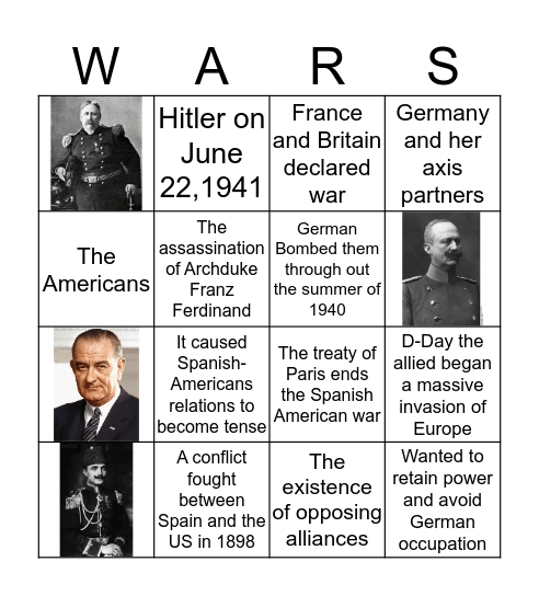 Wars (Bingo) Bingo Card