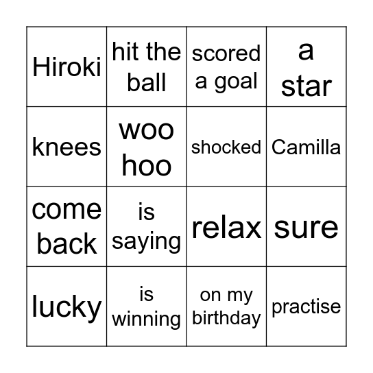 Unit 7.3 Bingo Card