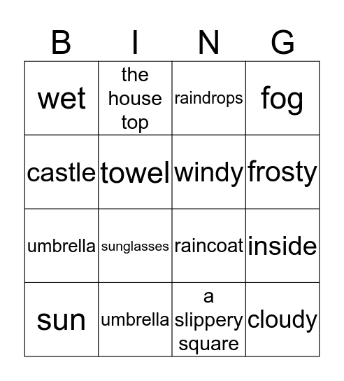 Unit 6 Bingo Card