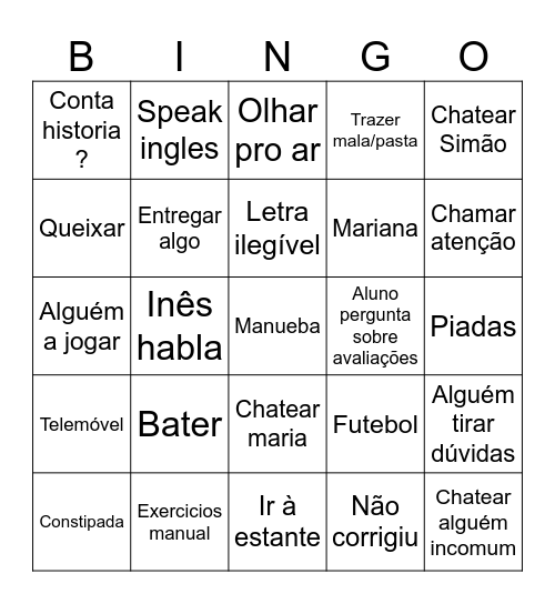 Fq Bingo Card