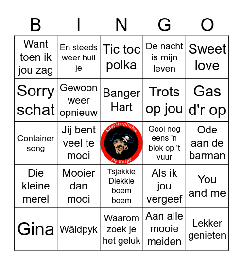 Muziekbingo 2 voor Mark Bingo Card