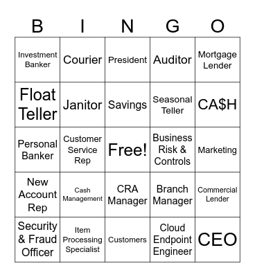 SHUFFLE Bingo Card