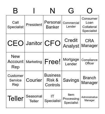 SHUFFLE Bingo Card