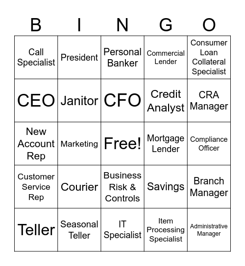 SHUFFLE Bingo Card