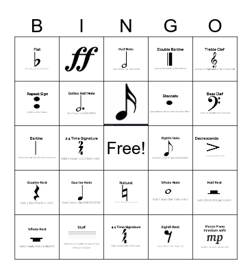 Music Bingo Girtmon Bingo Card