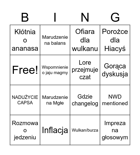 Shoutbox Bingo Card