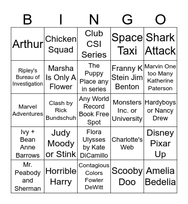Extraoridnary Characters 9 & up Bingo Card