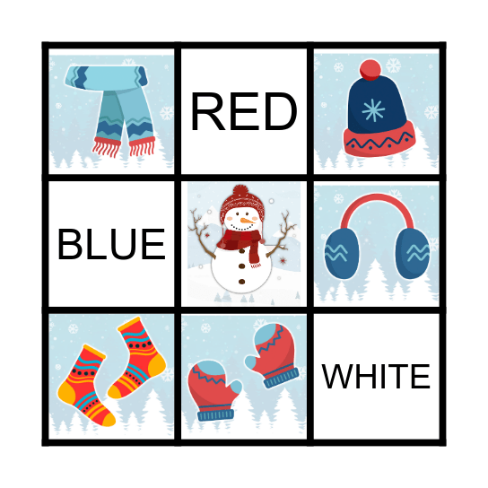 Winter clothes Bingo Card