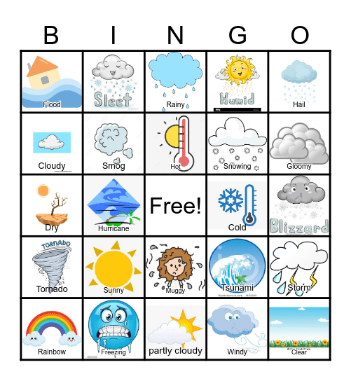 Weather Bingo Card