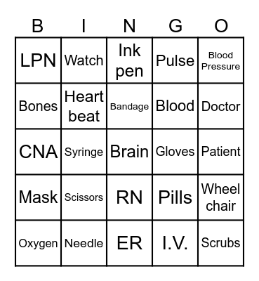 NURSE Bingo Card