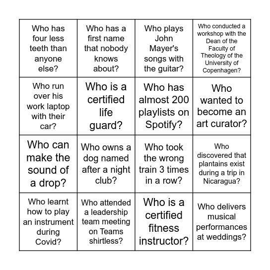 Transforming Business Bingo Card