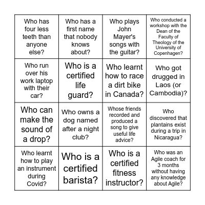 Transforming Business Bingo Card