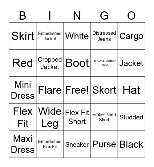 AKIRA DENIM Bingo Card