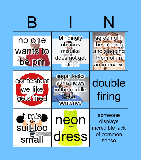 the apprentice Bingo Card