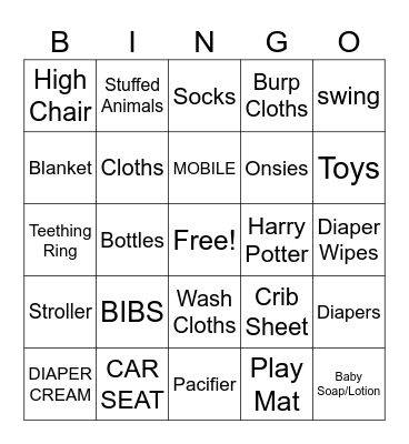 BABY SHOWER BINGO Card